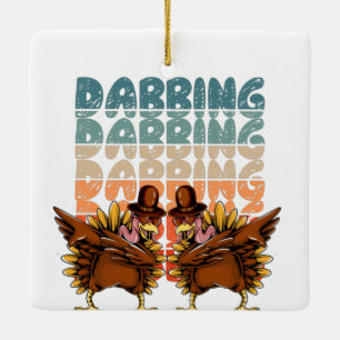 Dabbing Chickens   Funny & Cool Dab Ceramic Ornament
