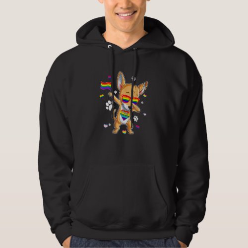 Dabbing Chihuahua Dog Lgbt Q Gay Pride Month Lgbt Hoodie