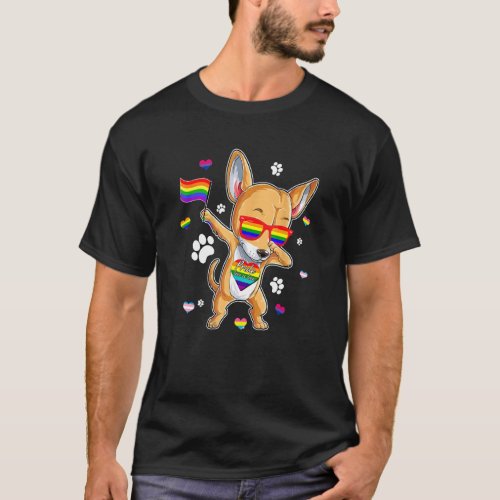 Dabbing Chihuahua Dog Lgbt Q Gay Pride Month Lgbt T_Shirt