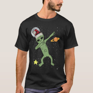 Dabbing Christmas Alien Outer Space Holidays T-Shirt