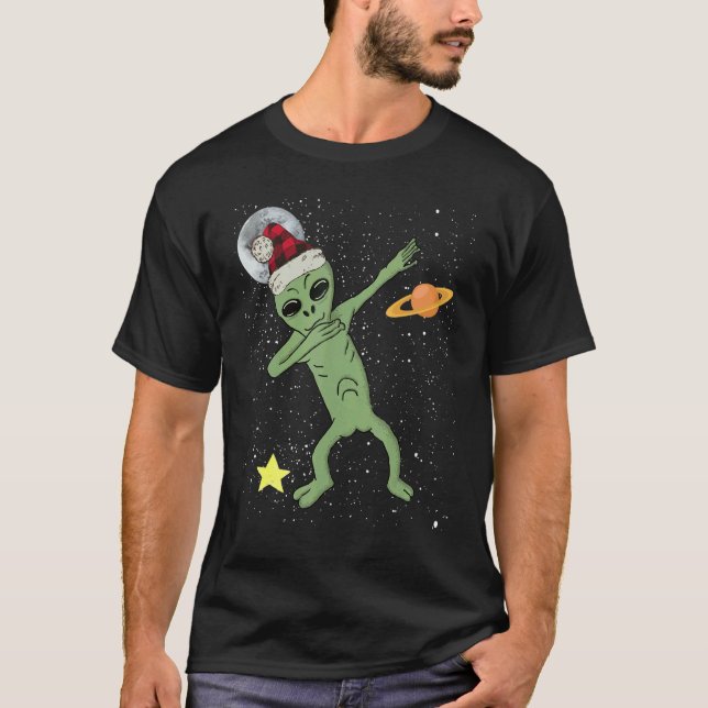 Dabbing Christmas Alien   Outer Space Holidays   T-Shirt (Front)