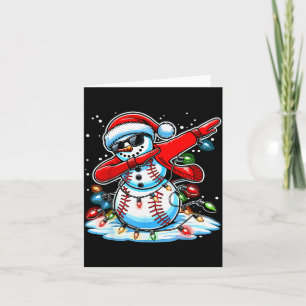 Dabbing Christmas Baseball Snowman Boys Baseball W Card