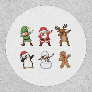 Dabbing Christmas Santa Penguin Rudolph Snowman Patch