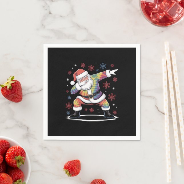 Dabbing Christmas Santa Ugly Christmas Xmas Napkins (Insitu)