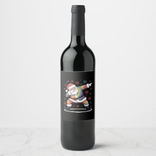 Dabbing Christmas Santa Ugly Christmas Xmas Wine Label