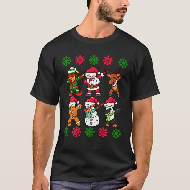 Dabbing Christmas Santa Ugly Xmas Sweater Kids Boy (Front)