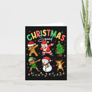 Dabbing Christmas Squad Santa Elf Family Matching Card