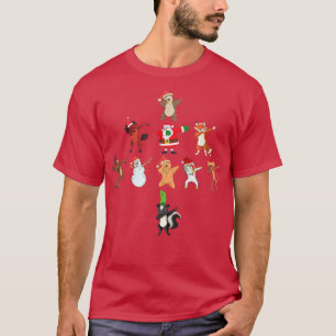 Dabbing Christmas Tree Dab Dancing Unicorn Snowman T-Shirt