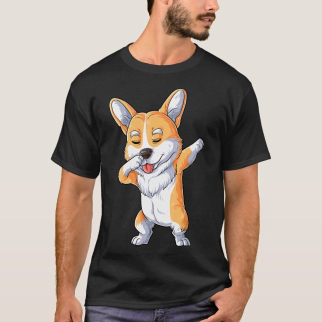 Dabbing Corgi Dog Dab Dance T-Shirt (Front)