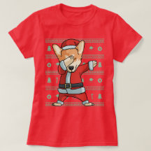Dabbing corgi dog T-Shirt Christmas Dab Dance