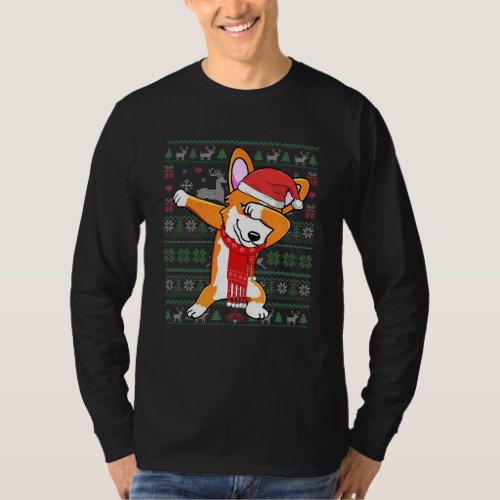 Dabbing Corgi Dog Ugly Christmas Sweater Xmas Cost