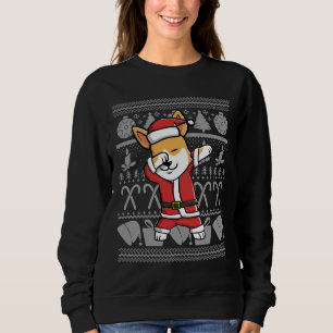 Dabbing Corgi Ugly Christmas Sweater Graphic