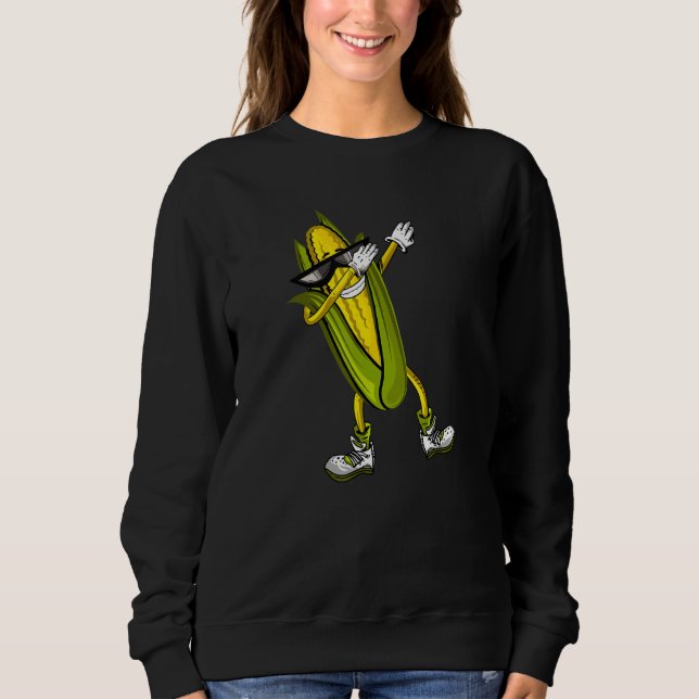 Dabbing Corn Cob Dancing Corn Farm Farmer Funny Co Sweatshirt (Front)