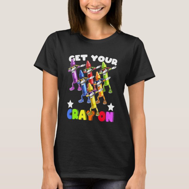 Dabbing Crayon Squad Back To School Kids Teachers T-Shirt (Front)