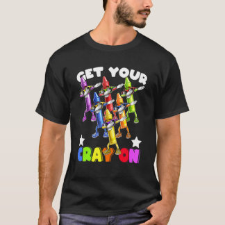 Dabbing Crayon Squad Back To School Kids Teachers T-Shirt