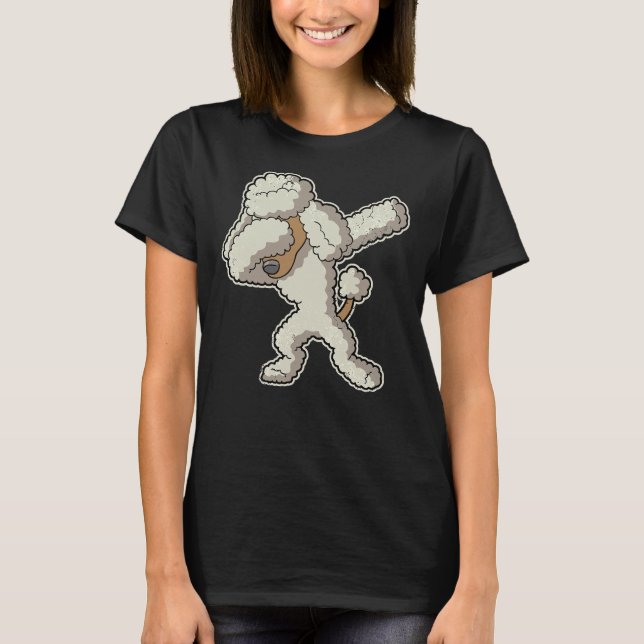 Dabbing Cream Poodle Dog T-Shirt (Front)