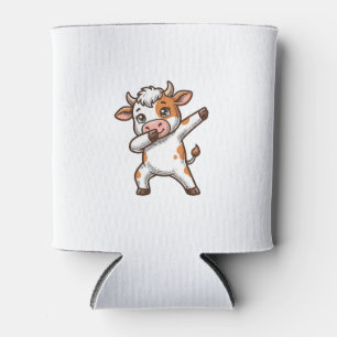 Dabbing Cute Cow Vintage Engraving T-Shirt Design_ Can Cooler