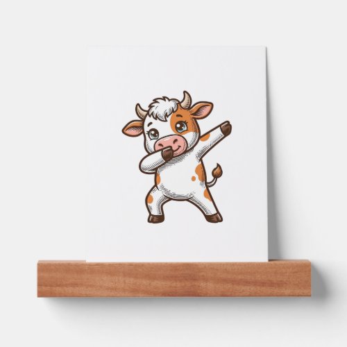 Dabbing Cute Cow Vintage Engraving T-Shirt Design_ Picture Ledge
