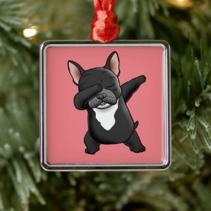 Dabbing Cute French Bulldog      Metal Ornament