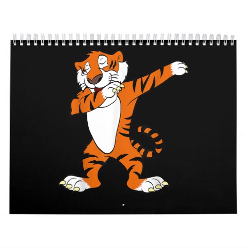 Dabbing Cute Tiger Animal Party Calendar