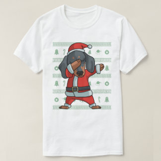 Dabbing dachshund dog T-Shirt Christmas Dab Dance