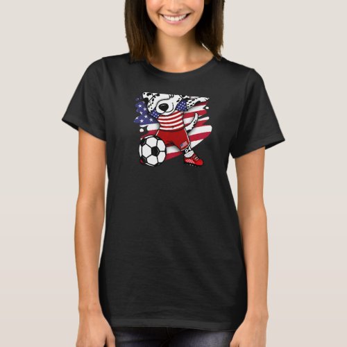 Dabbing Dalmatian America Soccer Fans Jersey Usa F T_Shirt