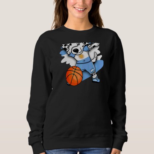 Dabbing Dalmatian Argentina Basketball  Jersey Bba Sweatshirt