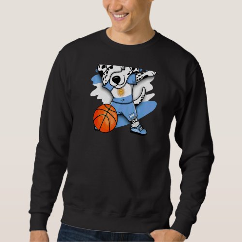 Dabbing Dalmatian Argentina Basketball  Jersey Bba Sweatshirt