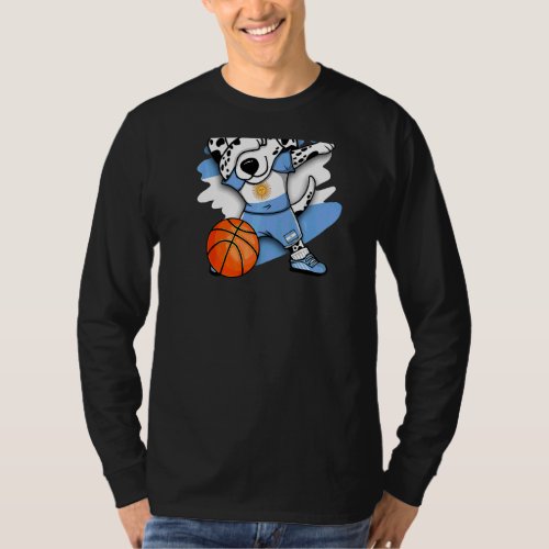 Dabbing Dalmatian Argentina Basketball  Jersey Bba T_Shirt