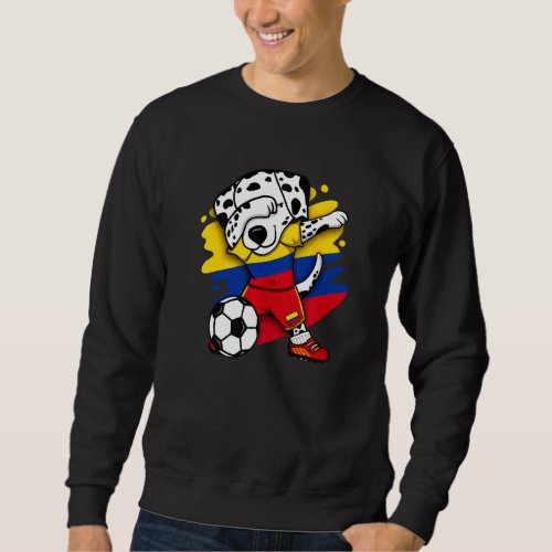 Dabbing Dalmatian Colombia Soccer Fans Jersey Foot Sweatshirt