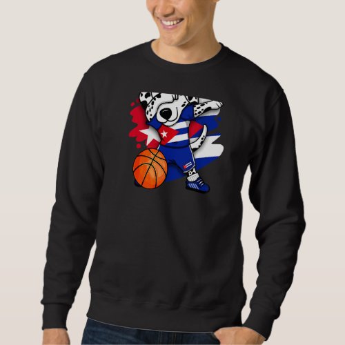 Dabbing Dalmatian Cuba Basketball  Jersey Cuban Bb Sweatshirt