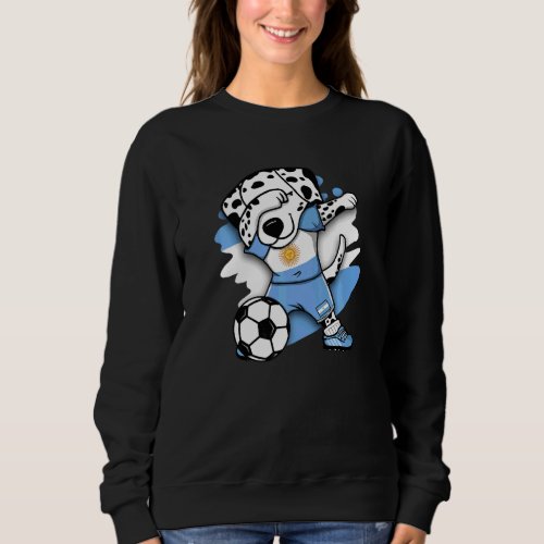 Dabbing Dalmatian Dog Argentina Soccer Fans Jersey Sweatshirt