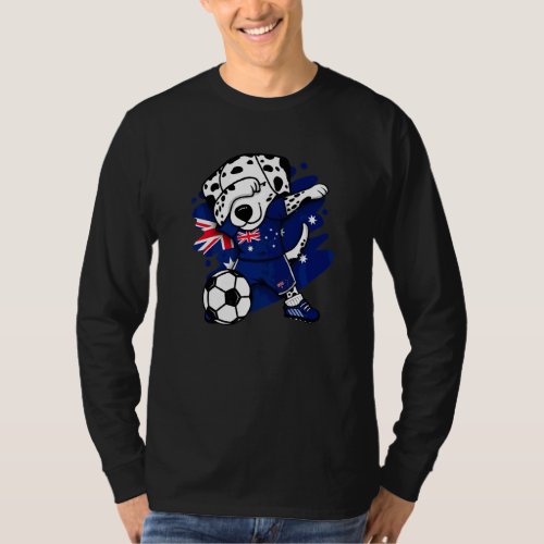 Dabbing Dalmatian Dog Australia Soccer Fans Jersey T_Shirt