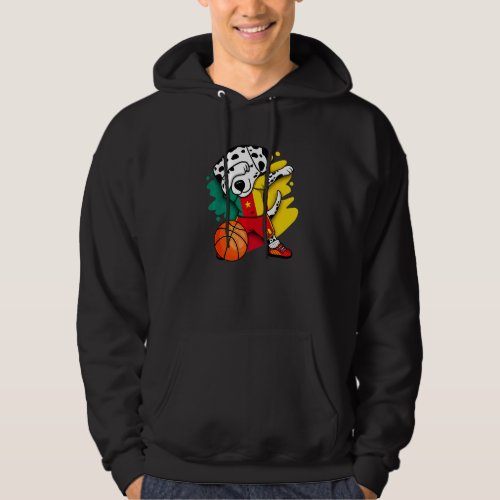 Dabbing Dalmatian Dog Cameroon Basketball Fans Jer Hoodie