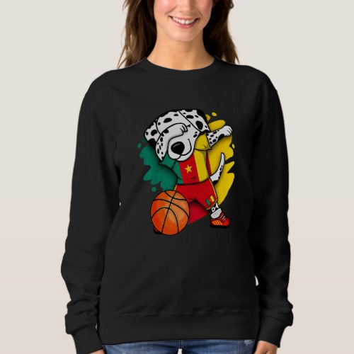 Dabbing Dalmatian Dog Cameroon Basketball Fans Jer Sweatshirt