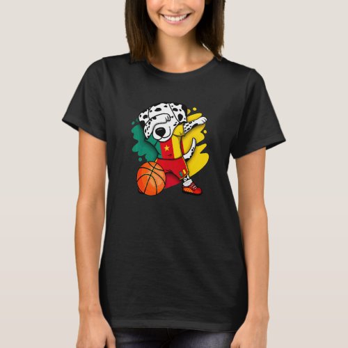 Dabbing Dalmatian Dog Cameroon Basketball Fans Jer T_Shirt