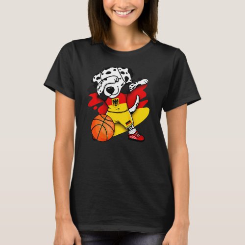 Dabbing Dalmatian Dog Germany Basketball  Jersey B T_Shirt