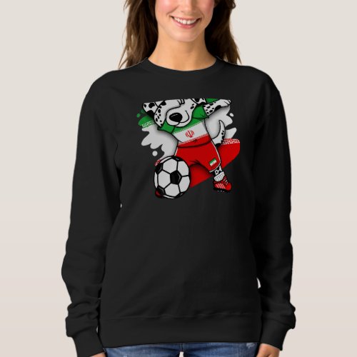 Dabbing Dalmatian Dog Iran Soccer Fans Jersey Foot Sweatshirt