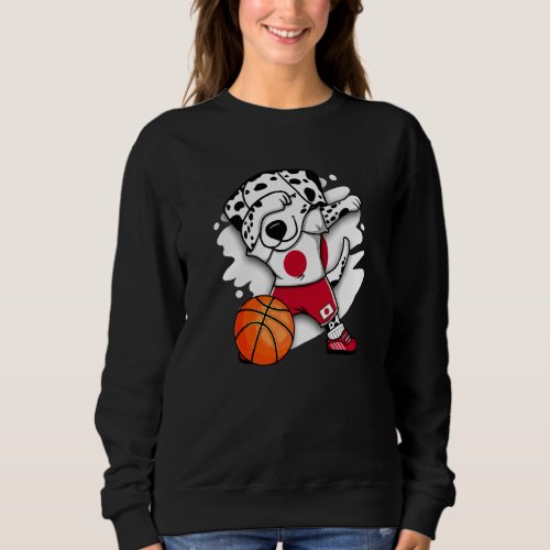 Dabbing Dalmatian Dog Japan Basketball Fans Jersey Sweatshirt