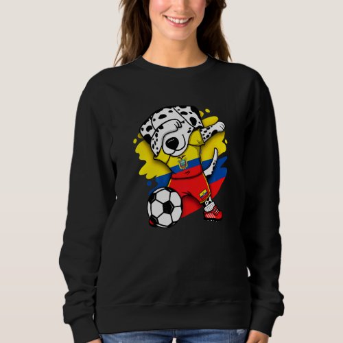 Dabbing Dalmatian Ecuador Soccer Fans Jersey Footb Sweatshirt