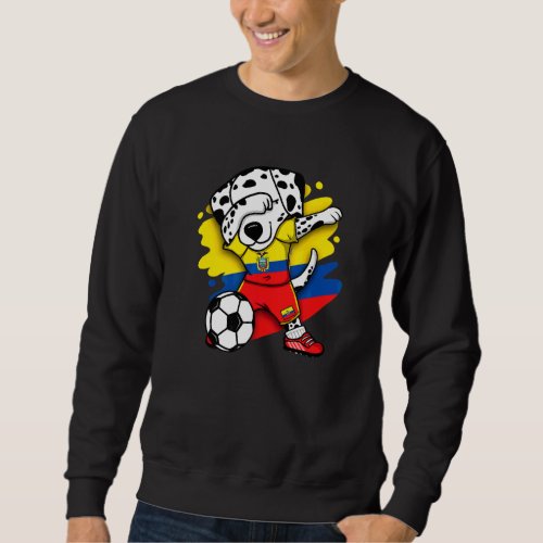 Dabbing Dalmatian Ecuador Soccer Fans Jersey Footb Sweatshirt