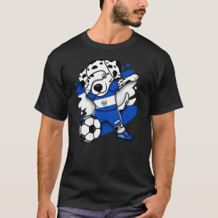 Dabbing Dalmatian El Salvador Soccer Fans Jersey T-Shirt