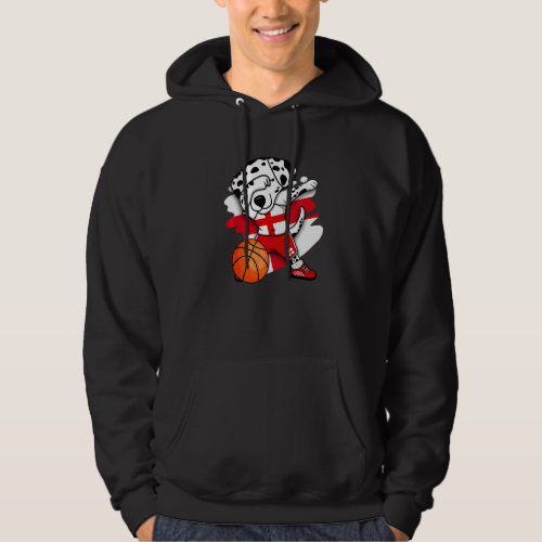 Dabbing Dalmatian England Basketball Fans Jersey B Hoodie