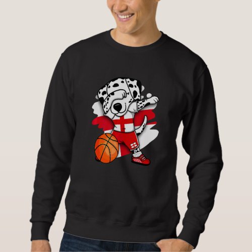 Dabbing Dalmatian England Basketball Fans Jersey B Sweatshirt