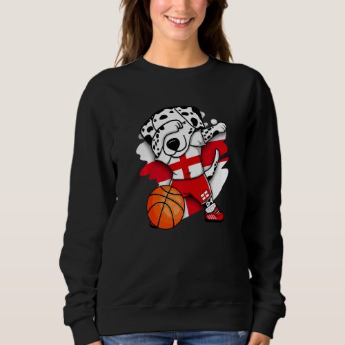 Dabbing Dalmatian England Basketball Fans Jersey B Sweatshirt