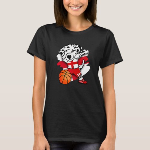 Dabbing Dalmatian England Basketball Fans Jersey B T_Shirt