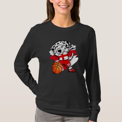 Dabbing Dalmatian England Basketball Fans Jersey B T_Shirt