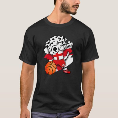 Dabbing Dalmatian England Basketball Fans Jersey B T_Shirt