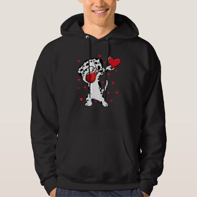 Dabbing Dalmatian & Face Mask Dab Dance Funny Vale Hoodie (Front)