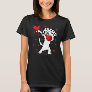 Dabbing Dalmatian Face Mask Funny Valentine S Day T-Shirt